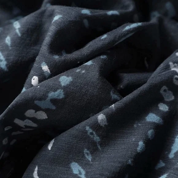 💙 Women's Round Neck Short Sleeves Slub Uneven Jersey Ocean Dream Print - Picture 5 of 7